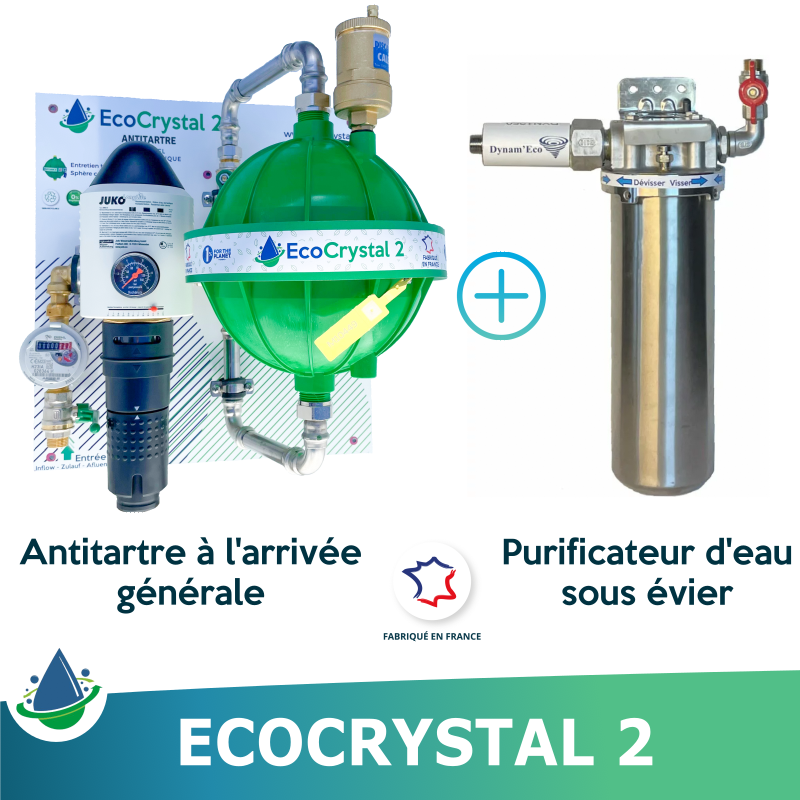 Adoucisseur d'eau EcoCrystal 2 anti calcaire fabriqué en France