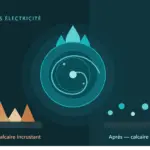 Sphère EcoCrystal transformant le calcaire incrustant en calcaire neutralisé, sans sel ni électricité