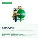 Adoucisseur d'eau sans sel EcoCrystal : sphère antitartre verte à poser sur l'arrivée d'eau générale