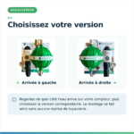 Antitartre EcoCrystal en version arrivée d'eau à gauche ou à droite, selon le sens du compteur