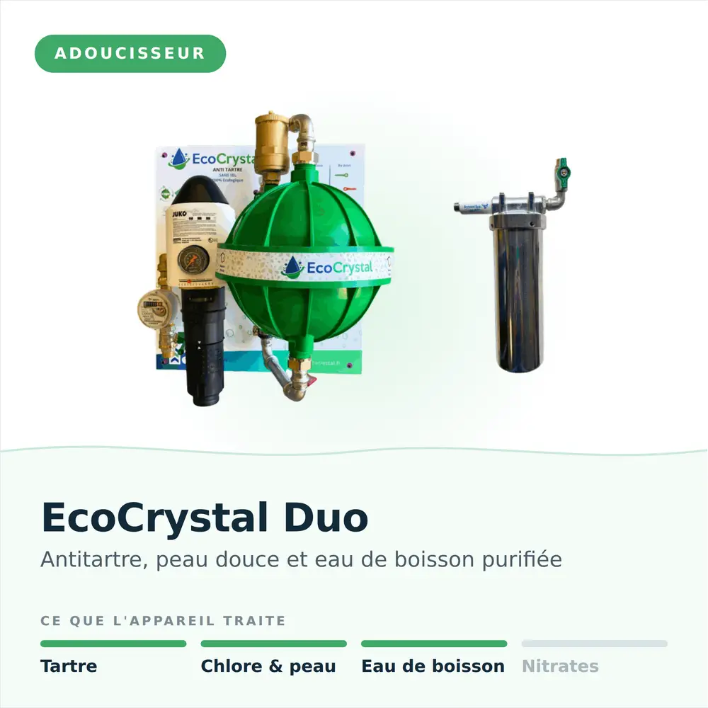 Adoucisseur d'eau sans sel EcoCrystal 2
