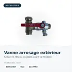 Vanne d'arrosage extérieur en laiton pour séparer le réseau du jardin avant l'EcoCrystal